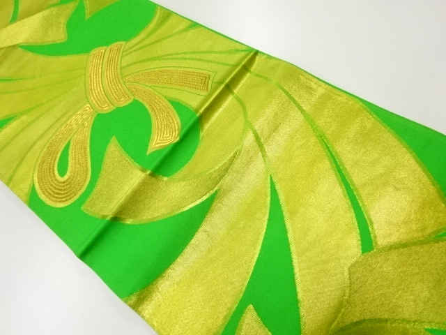 アンティーク　束ね熨斗模様織出し袋帯（着用可）